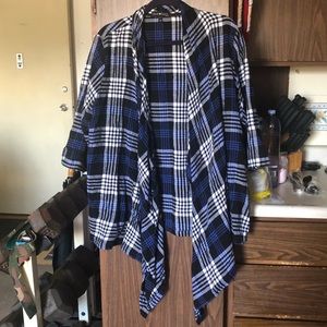 Open flannel cardigan